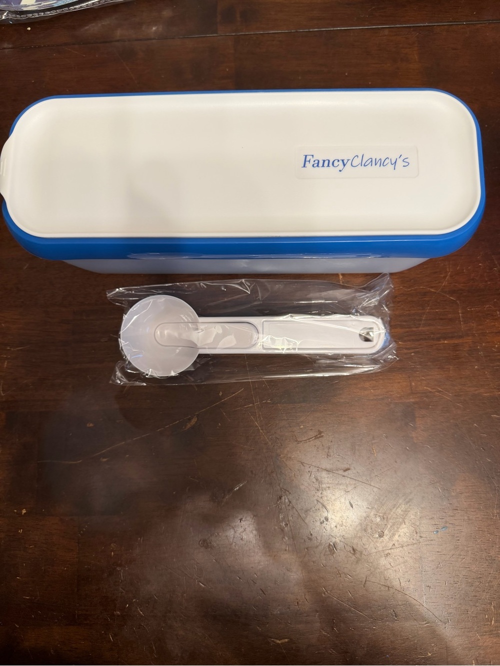 FancyClancy's Blue & White Kitchen Container with Scoop